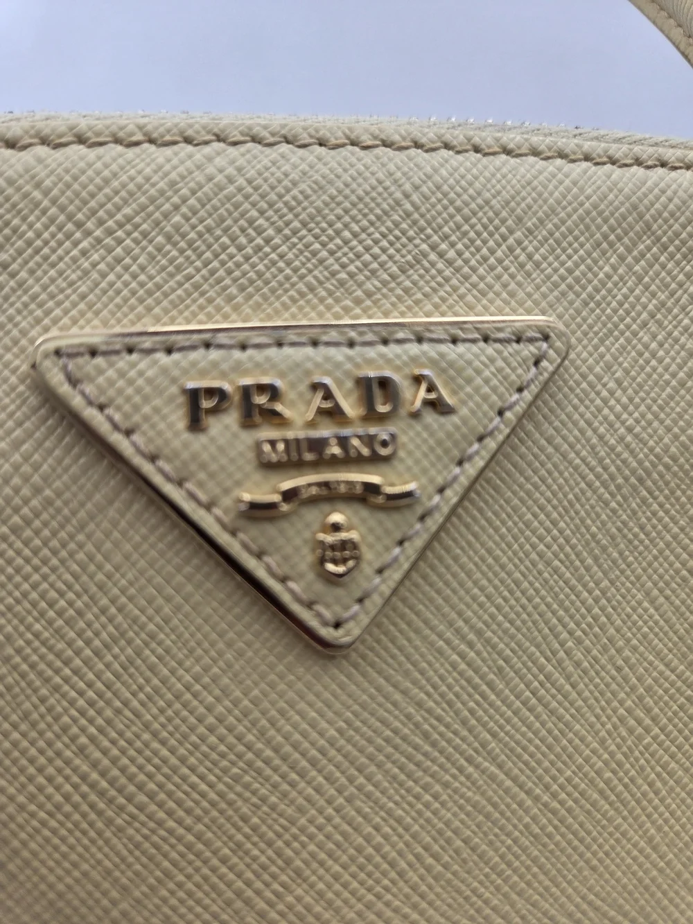 Prada Galleria Large Saffiano Leather Travertine Stone, Auth, w/COA